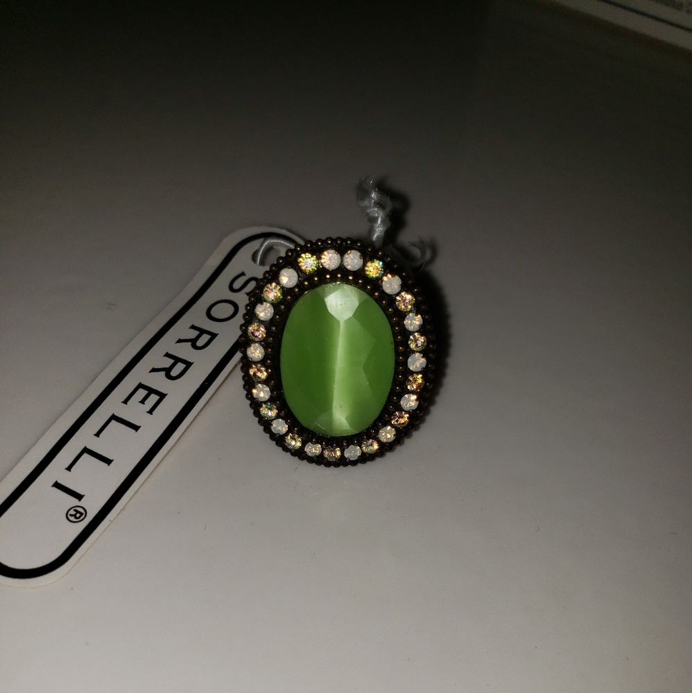 New sorrelli green stone ring rare htf